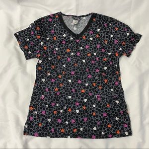 Runway by Cherokee Hearts Scrub Top Sz M